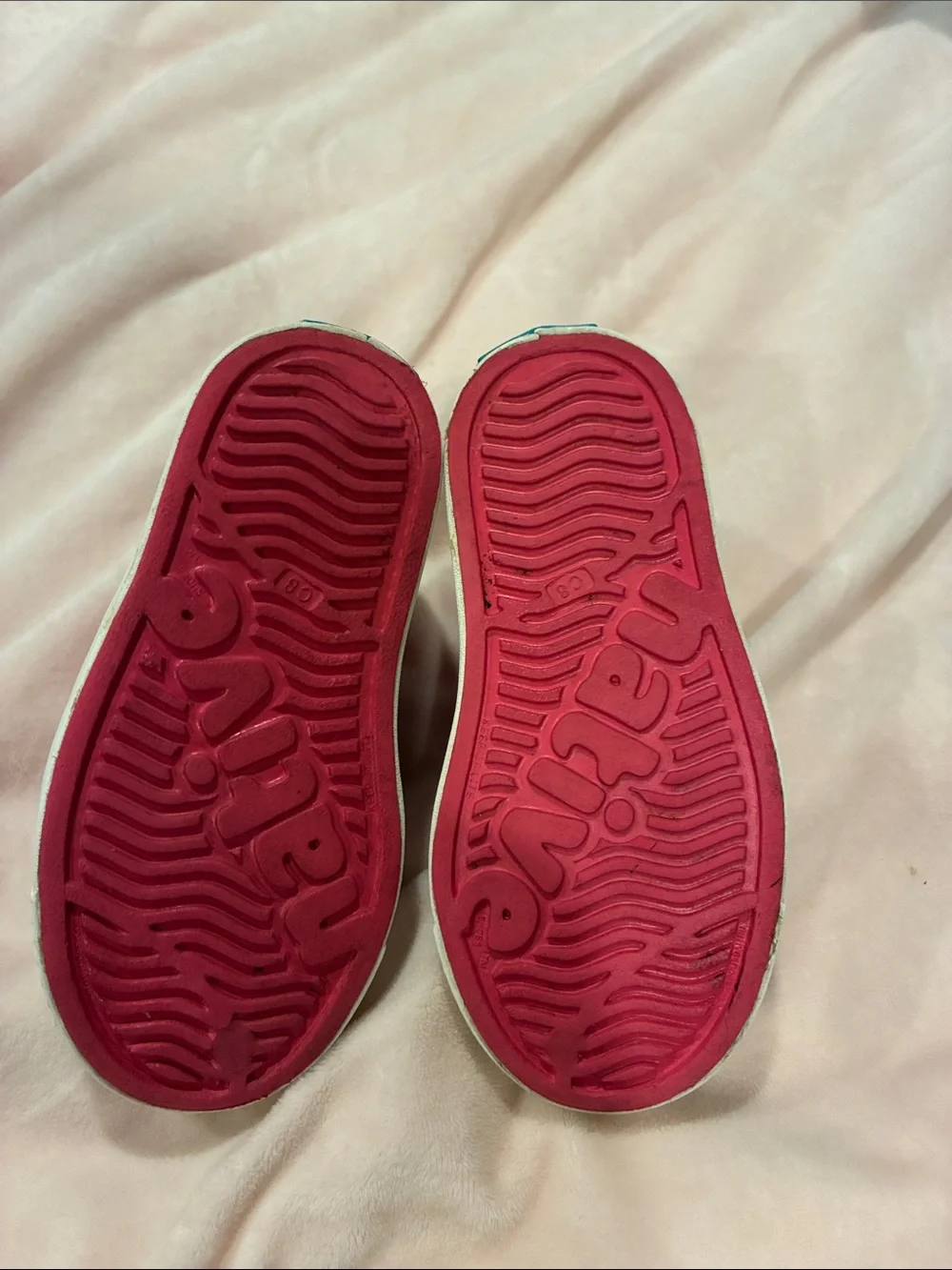 Native Slip-On Sneakers in Red with White Toe Cap